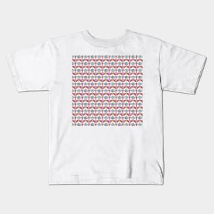 Quilt Pattern in Mid Century Style Circles Kids T-Shirt